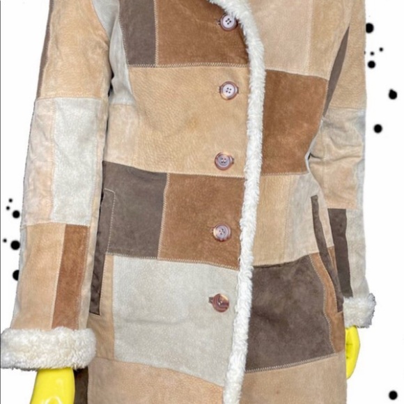 Vintage women’s y2k suede patchwork coat! - Picture 3 of 4